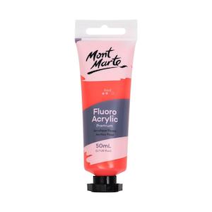 Mont Marte Fluoro Acrylic Paint Premium 50ml Tube - Red