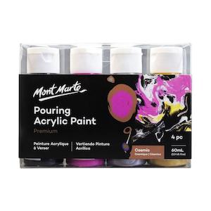 Mont Marte Pouring Acrylic Paint Set Premium 4pcs x 60ml (2oz) - Cosmic