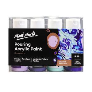 Mont Marte Pouring Acrylic Paint Set Premium 4pcs x 60ml (2oz) - Ethereal