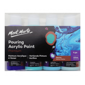 Premium Pouring Acrylic Paint 120ml 4pc Set - Marina