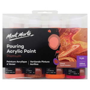 Pouring Paint Kit - Premium Acrylic Paint Set 4x120ml Coral