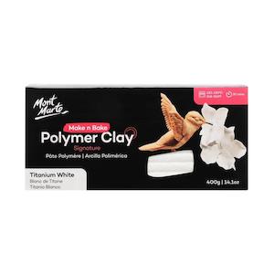 Make n Bake Polymer Clay Signature 400g (14.1oz) - Titanium White Mont Marte