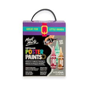 Metallic Poster Paint Set 6pc x 60ml - Mont Marte