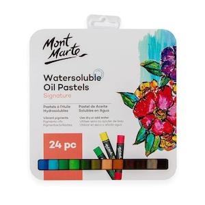 Watersoluble Oil Pastels 24pc in Tin Box - Mont Marte