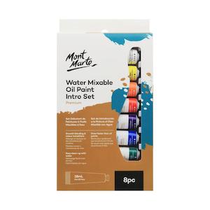 Mont Marte Water Mixable Oil Paint Intro Set Premium 8pcs x 18ml (0.6oz)