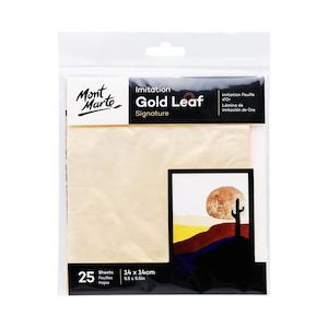 Mont Marte Imitation Gold Leaf 14x14cm 25 Sheet/Set