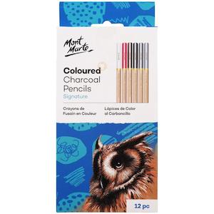 Coloured Charcoal Pencils Signature 12pc - Mont Marte