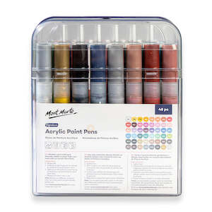 Art And Craft: Mont Marte Acrylic Paint Pens Broad Tip in Case 48pc