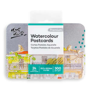 Watercolour Postcards Premium 300gsm 24 Cards 15.2 x 10.2cm (6 x 4in) Mont Marte