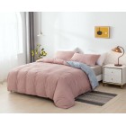 Products: 3pcs Microfiber Duvet Cover Set Modern Plaid Carnation Super King Size