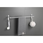 Aluminium Towel Rail with Hooks 40cm drilling / no drilling