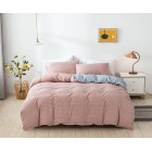 3pcs Microfiber Duvet Cover Set Modern Plaid Carnation Queen Size