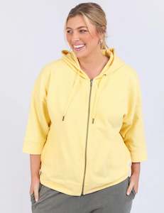 Beachy Zip Hoodie - Pale Banana