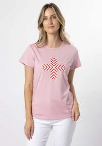 T-Shirt - Blush Red Chevron Cross