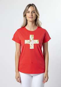 Tops: T-Shirt - Flame Garden Party Cross