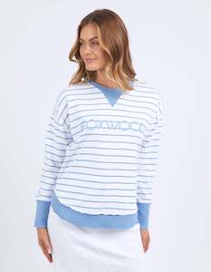 Tops: Simplified Crew - Blue/White Stripe