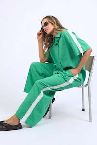 Frances Stripe Pant - Green Briar