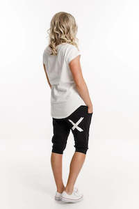 3/4 Apartment Pants /Black With  White X