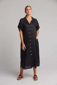 Studio Shirt Dress  - Ebony