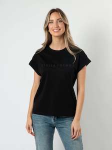 Stella Gemma: Cuff Sleeve Tee Shirt / Black