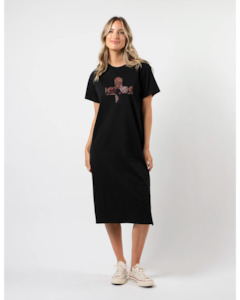 Stella Gemma: Maxie T-Shirt Dress Dusty Rose - Black