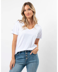 Stella Gemma: Villa Tee V-Neck - White