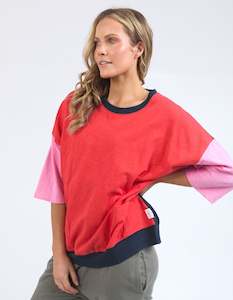 Mazie Colour Block Sweat - Bittersweet Pink/Navy