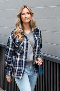 Coats: Becca Shacket / Navy Check