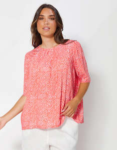 Dear Sutton: Memphis Top - Coral Zebra