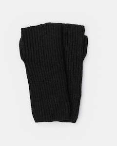 Lana Fingerless Wool Mix Gloves /Black