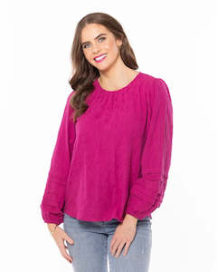 Leila Luca: Milly top Embossed Hot Pink