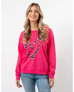 Classic Sweater - Hot Pink Leopard Print