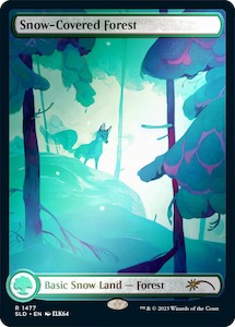 Game: Snow-Covered Forest (1477) (Rainbow Foil) [Secret Lair Drop Series]