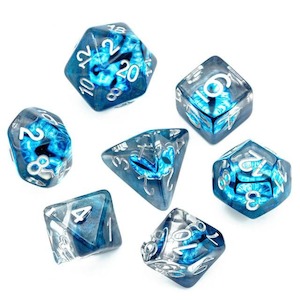 RPG Dice | "Ice Dragon's Eye" | Set of 7