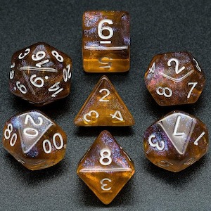 RPG Dice | "Topaz Revelation" | Set of 7