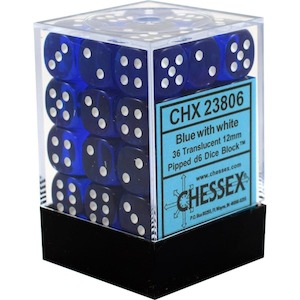 Game: CHX 23806 Translucent 12mm d6 Blue/white Block