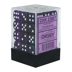 Game: CHX 23807 Translucent 12mm d6 Purple/white Block