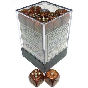 Game: CHX 27903 Glitter 12mm d6 Gold/Silver Block (36)