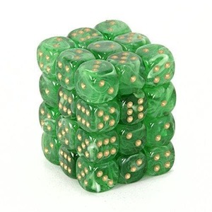 CHX 27835 Vortex 12mm d6 Green/Gold Block (36)