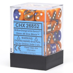 Game: CHX 26852 Gemini 12mm d6 Blue Orange/White Block (36)