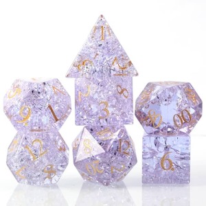 Glass Dice | Purple Fractal | Set of 7