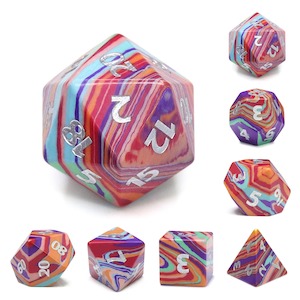 Gemstone Dice | Rainbow Strata | Set of 7