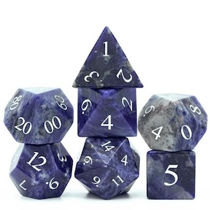 Game: Gemstone Dice | Natural Sodalite | Set of 7