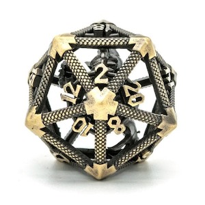 Metal Dice | Hollow "Flying Dragon" | Bronze