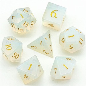 Game: Glass Dice | Opalite | Set of 7