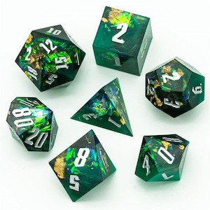 RPG Dice | "Cauldron Flare" (Sharp Edged) | Set of 7