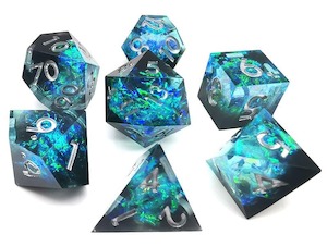 RPG Dice | "Light of the World" (Sharp Edged) | Set of 7