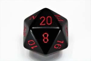 Game: Chessex | d20 Large 34mm | Opaque | Black/red