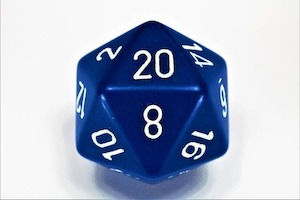 Chessex | d20 Large 34mm | Opaque | Blue/white