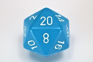 Game: Chessex | d20 Large 34mm | Opaque | Light Blue/white